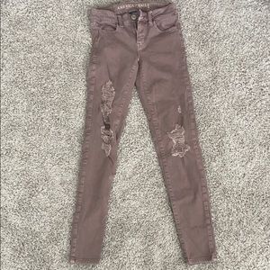 mauve american eagle jeans